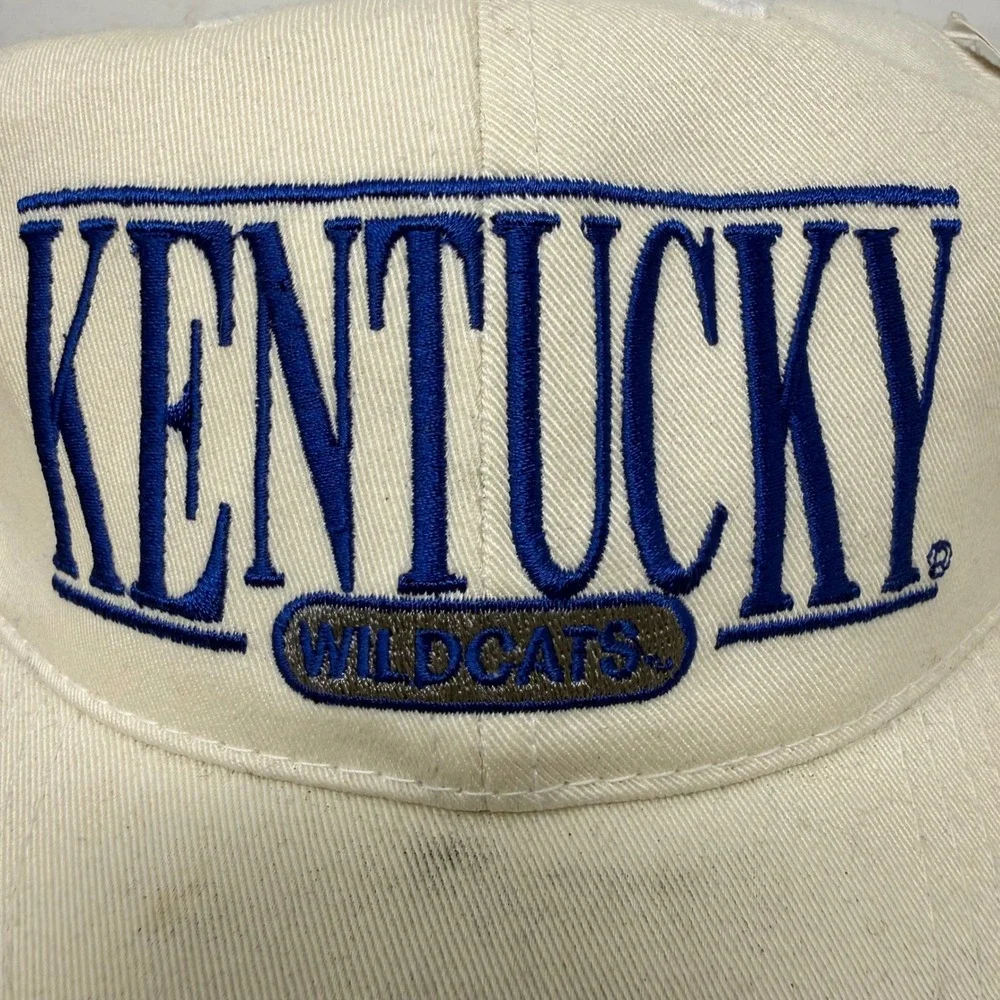 Vintage Sports Specialties Kentucky Wildcats Hat Cream Blue Strapback Mens OSFA